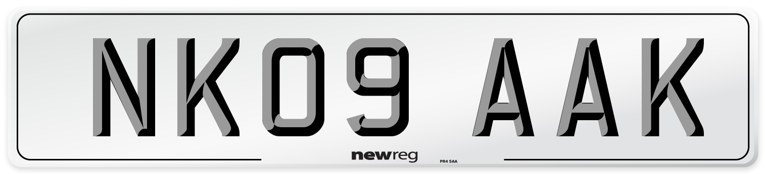 NK09 AAK Number Plate from New Reg